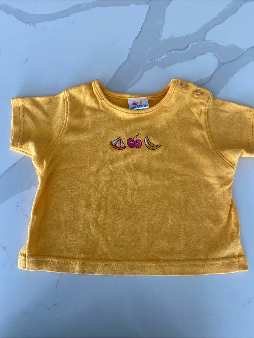 Vtg Carter's Cherries Fruit Embroidered Short Sleeve 100% Cotton T-Shirt 2T